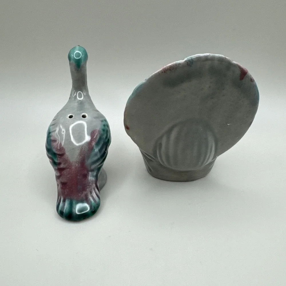 Vintage 60s Turkey Salt & Pepper Shakers Tom Hen Couple Thanksgiving Fall‎ AS IS